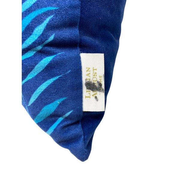 LILLIAN AUGUST Home Feather Filled Blue Leopard & Jungle 13"x23" Pillow HTF Rare - Picture 4 of 5